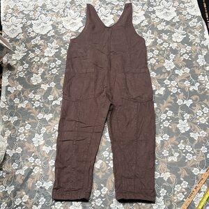 Free People Brown High Roller Women's Jumpsuit 100% Cotton